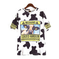 2021 Summer Women Long Loose Cartoon Cow Print T-Shirt - myfunfarm