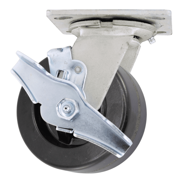 4" x 2" Phenolic Wheel Swivel Caster w/ Top Lock Brake - Durable Superior Casters