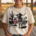 4th of July Texas longhorn American Western Patriotic Gifts Unisex T-Shirt - myfunfarm