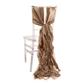 Satin chair sash with ruffled design in champagne color