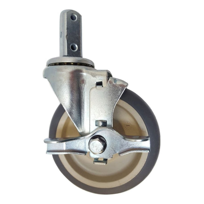 5" x 1-1/4" Thermo-Pro Wheel Square Swivel Stem Caster W/ Brake - Durable Superior Casters