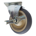 5" x 1-1/4" Thermo-Pro Wheel Swivel Caster W/ Brake - Durable Superior Casters
