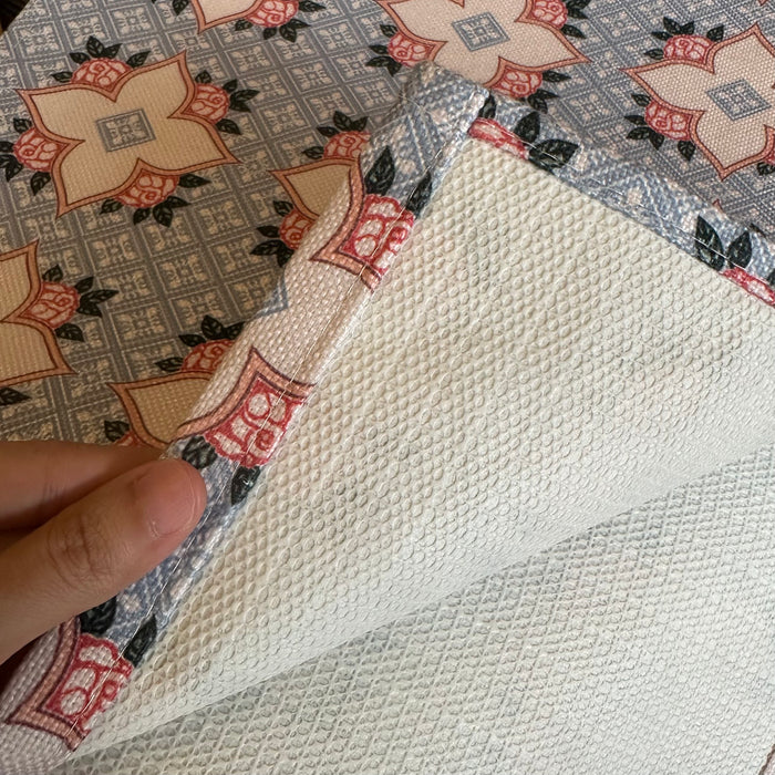 Peranakan Tile Table Runner in Plum Blossom