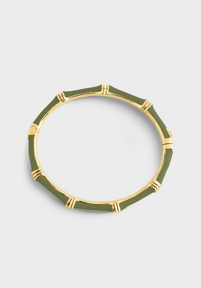 Anabel Aram Bamboo Enameled Hinged Bangle