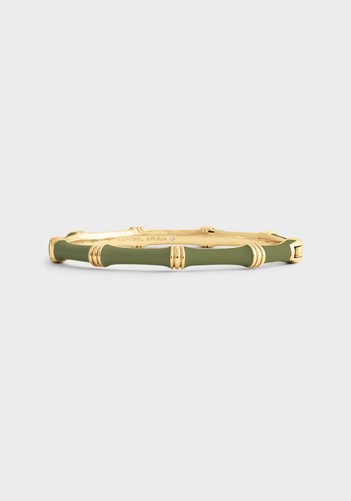 Anabel Aram Bamboo Enameled Hinged Bangle