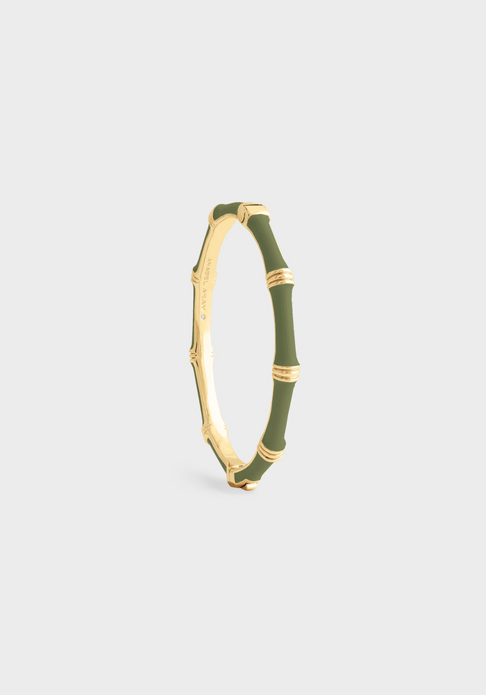 Anabel Aram Bamboo Enameled Hinged Bangle