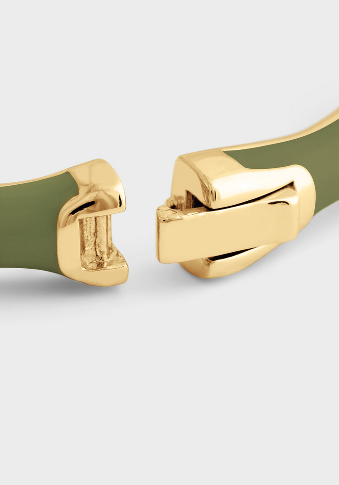 Anabel Aram Bamboo Enameled Hinged Bangle