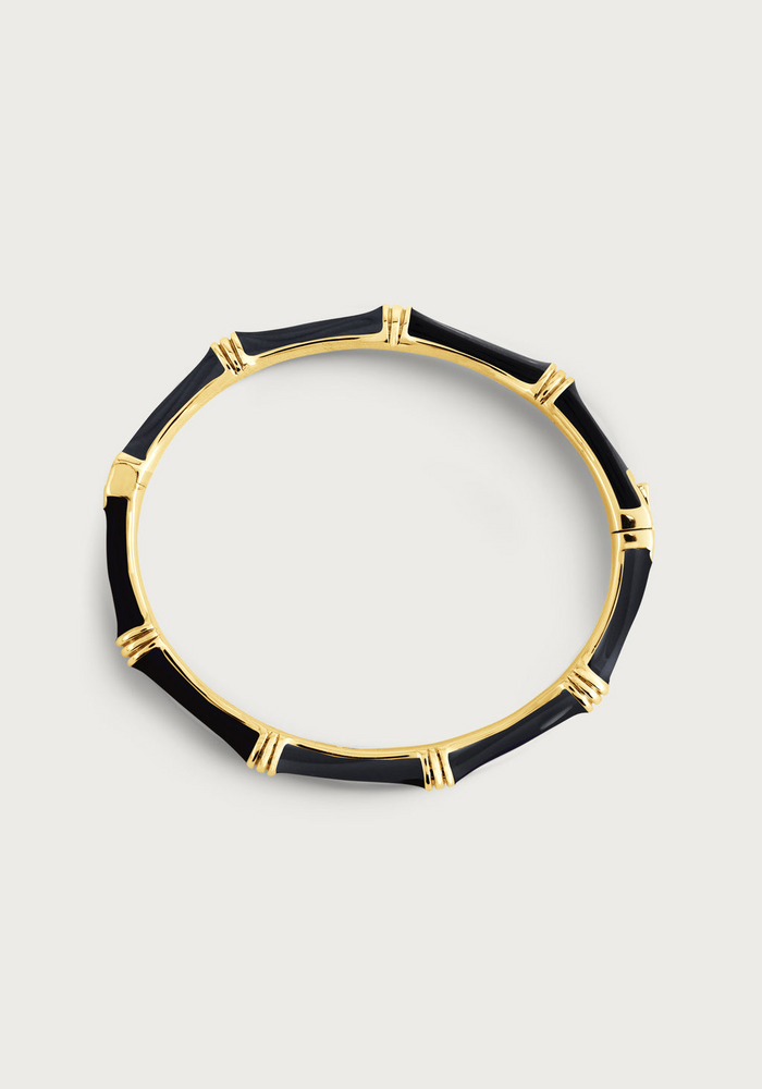 Anabel Aram Bamboo Enameled Hinged Bangle