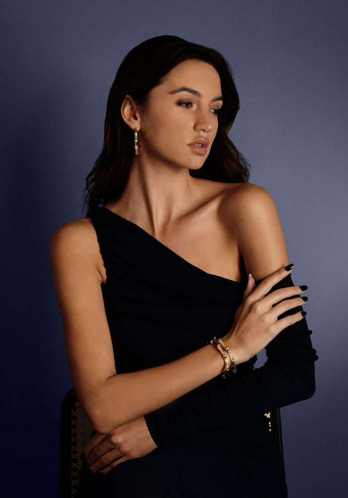 Anabel Aram Bamboo Hinged Bangle