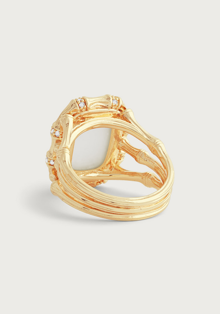 Anabel Aram Bamboo With Stone Ring - Mother Of Pearl