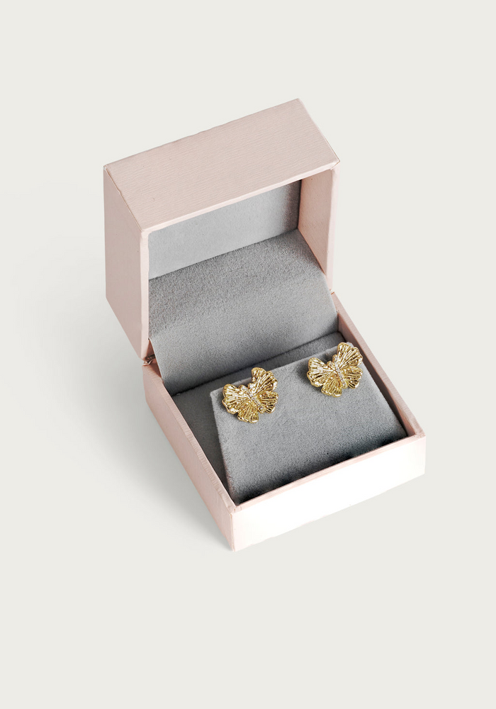 Anabel Aram Butterfly Stud Gold Earrings