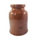 Antique American Glazed Redware Preserve Jar 2 Quart Reddish-Brown