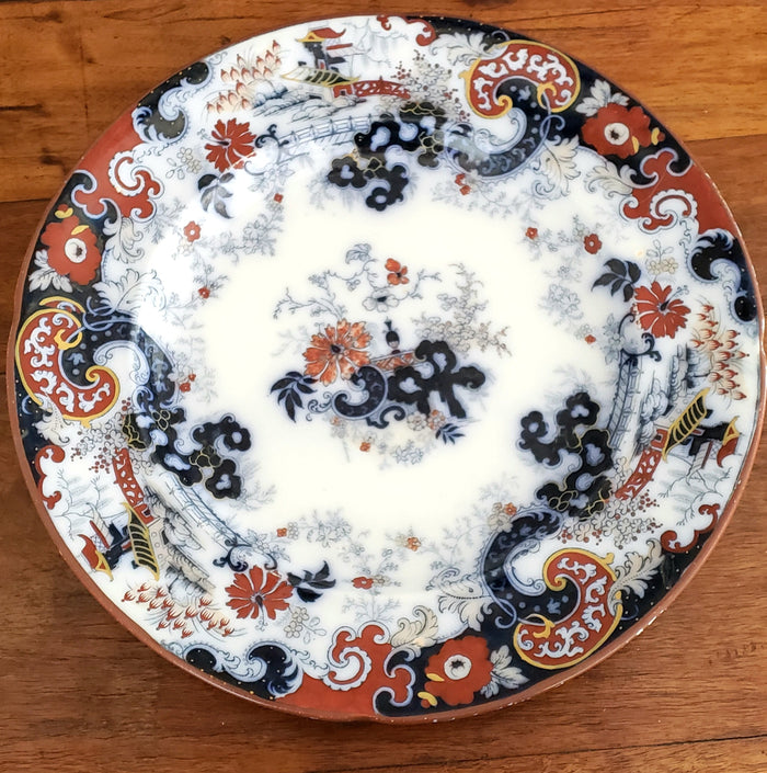Antique Chinoiserie Dinner Plate, Corey Hill, by William Ridgway, Son & Co England, 1800's