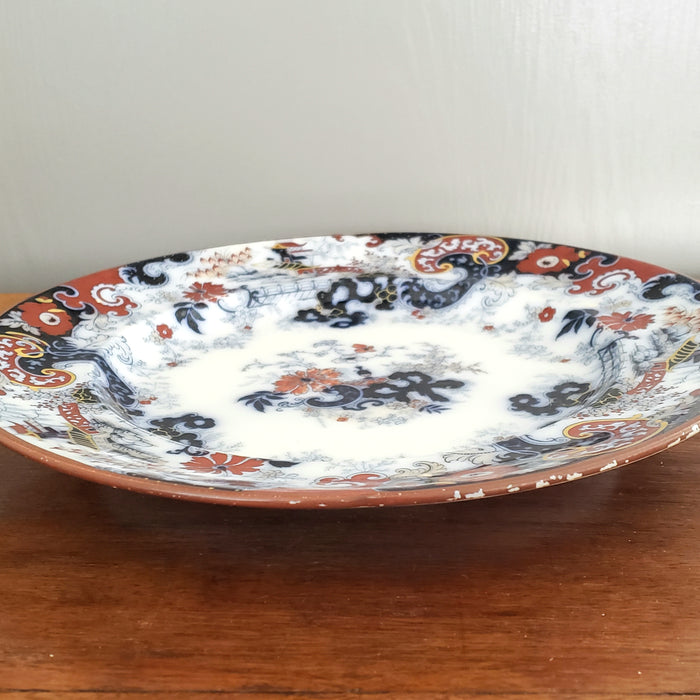 Antique Chinoiserie Dinner Plate, Corey Hill, by William Ridgway, Son & Co England, 1800's