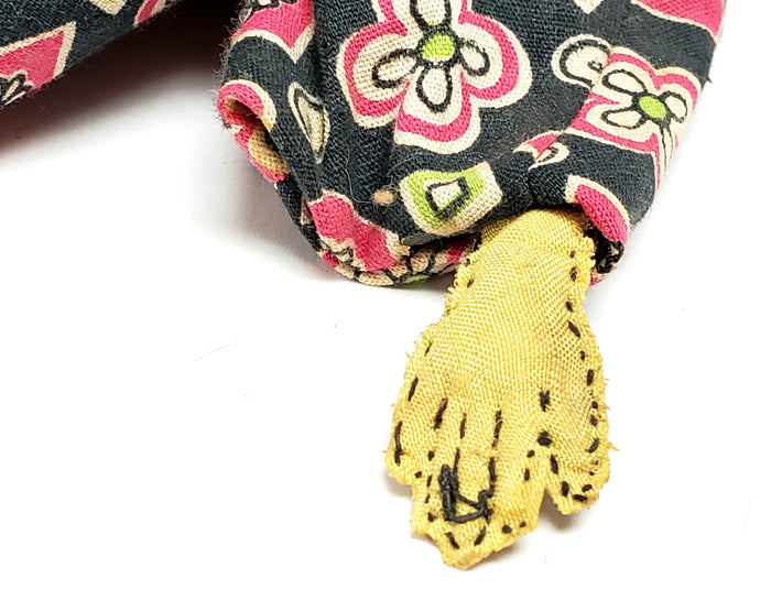 Antique Creepy Primitive Wooden Hand Puppet Movable Mouth, Depression Era
