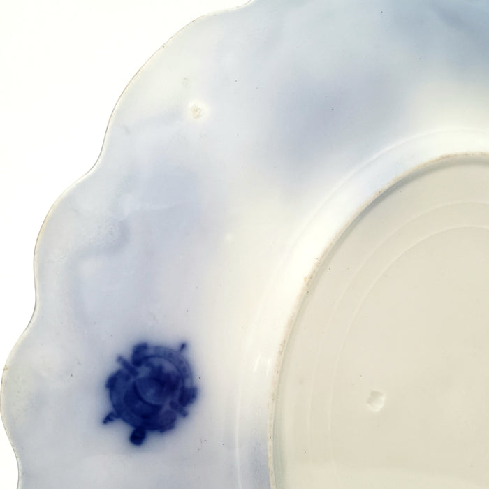 Antique English Flow Blue Dinner Plate OSBORNE Not Perfect