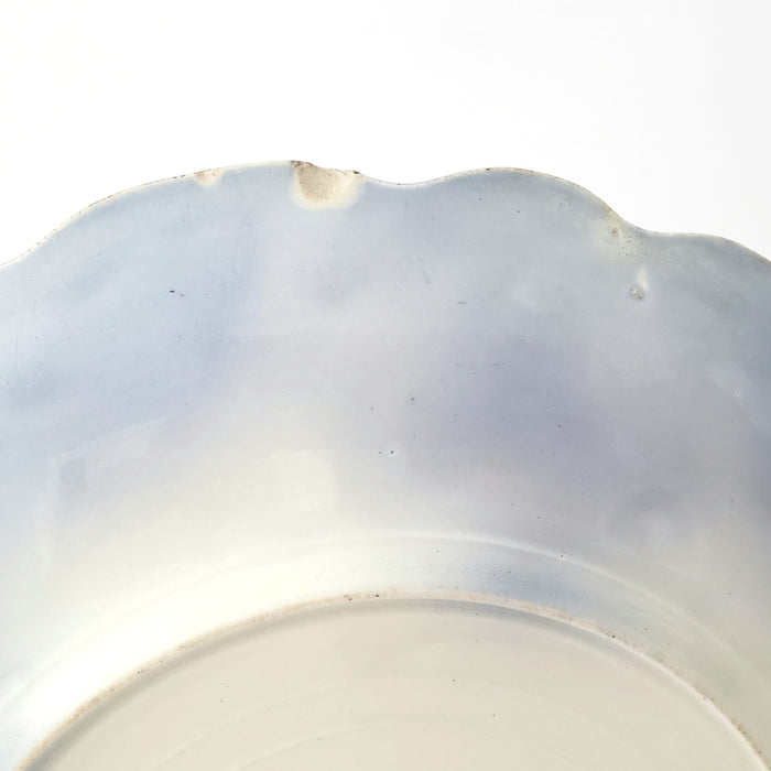 Antique English Flow Blue Dinner Plate OSBORNE Not Perfect