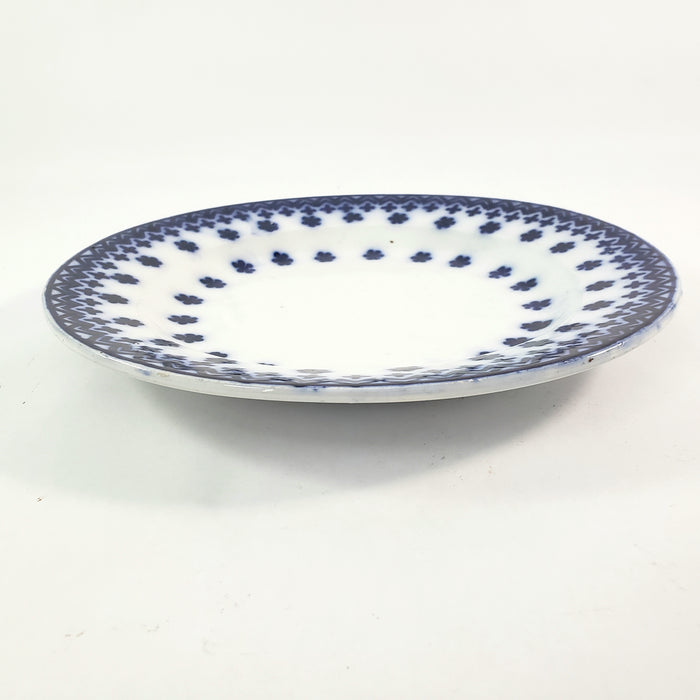 Antique Flow Blue Luncheon Plates "Amish Snowflake" Staffordshire, England