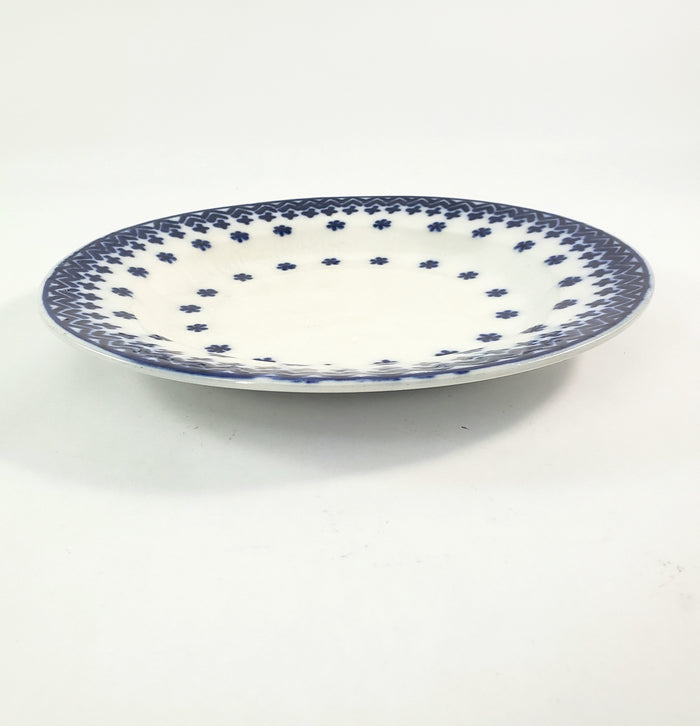 Antique Flow Blue Luncheon Plates "Amish Snowflake" Staffordshire, England