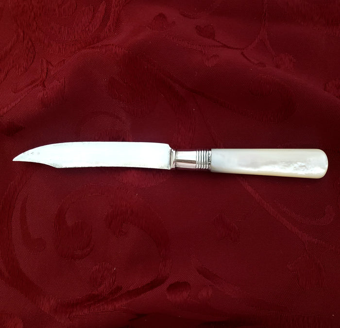 Antique Fruit Knives Mother of Pearl Handles Sterling Ferrule by GORHAM
