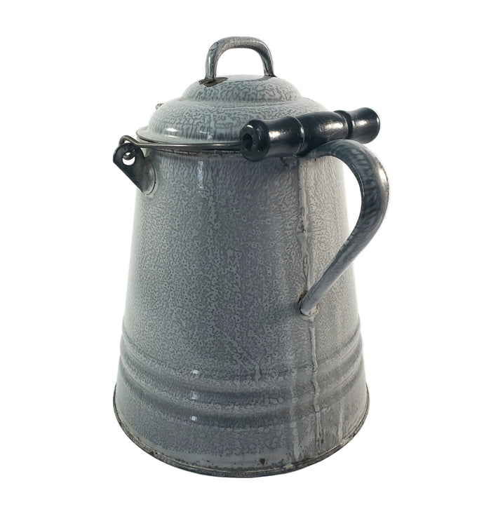Antique Gray Graniteware Enamelware Chuckwagon Cowboy Coffee Pot 1 Gallon