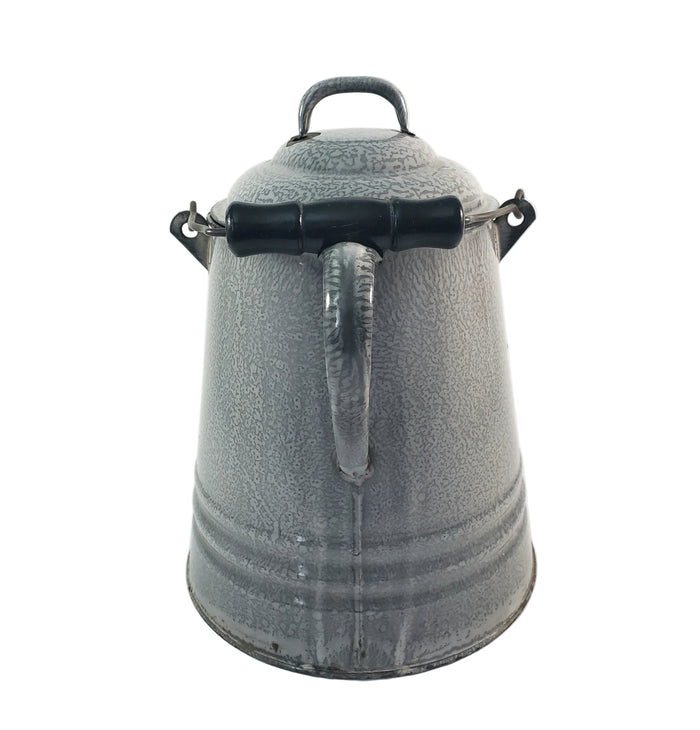 Antique Gray Graniteware Enamelware Chuckwagon Cowboy Coffee Pot 1 Gallon