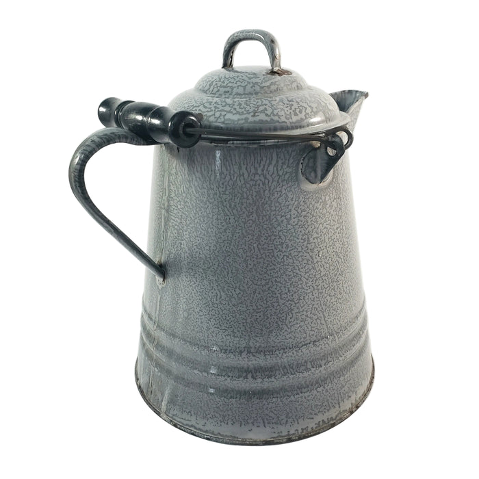 Antique Gray Graniteware Enamelware Chuckwagon Cowboy Coffee Pot 1 Gallon