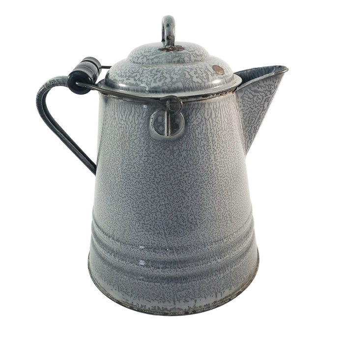 Antique Gray Graniteware Enamelware Chuckwagon Cowboy Coffee Pot 1 Gallon