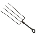 Antique Hand-Forged 4-Tine Hearth Fork Twisted Loop Handle Early Kitchen Tool