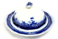 Antique Johnson Brothers Round Covered Butter Dish CLAYTON pattern c 1902