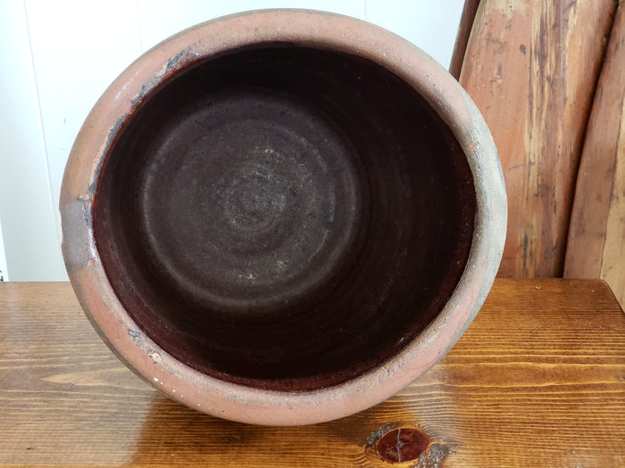 Antique Pennsylvania 7" Redware Pottery Crock
