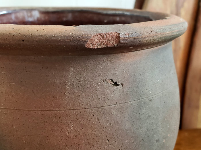 Antique Pennsylvania 7" Redware Pottery Crock