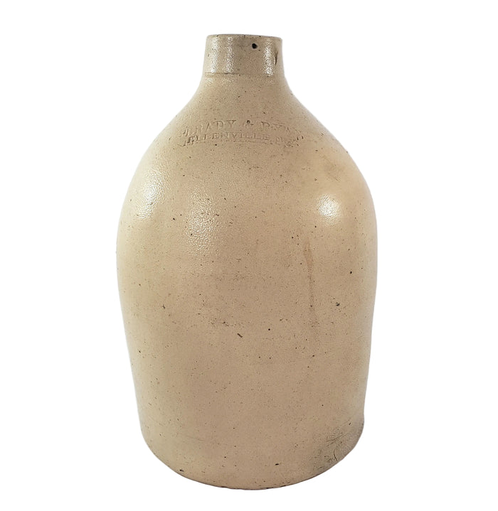 Antique Salt Glazed Stoneware Jug 1 Gallon Brady & Ryan Ellenville New York