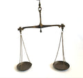 Antique Small Brass Hanging Equal Arm Balance Scale Apothecary, Money