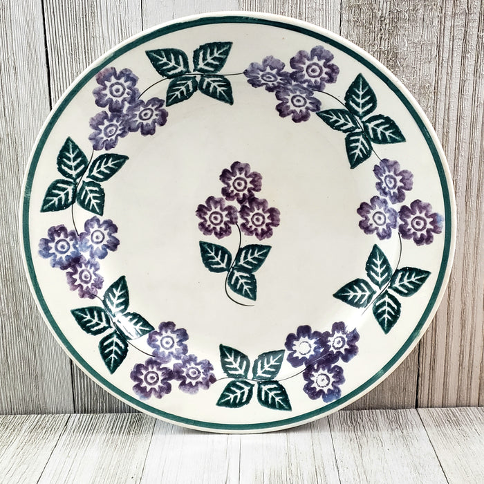 Stick Spatterware Sponged 8 5/8" Plate Purple Flowers Green Leaves