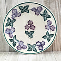 Stick Spatterware Sponged 8 5/8" Plate Purple Flowers Green Leaves