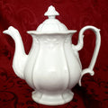 Antique White Ironstone Tea Pot by John Alcock England Mid 1800s Not Perfect