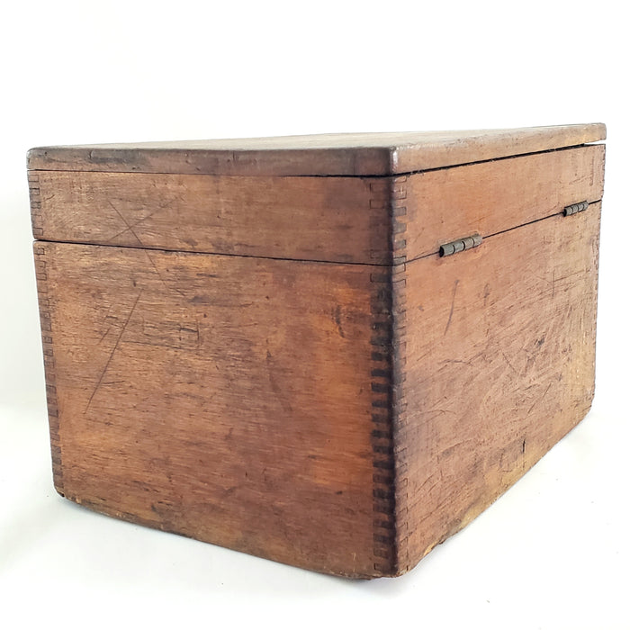 Antique Wooden Cash - Document Box, Tool Box w/ Drawer Tray, ca. 1900-1920's