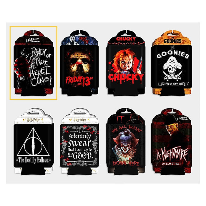 Silver Buffalo Koozie Assorted Halloween Can Coolers WBH30751 Freddy Krueger Ready or Not