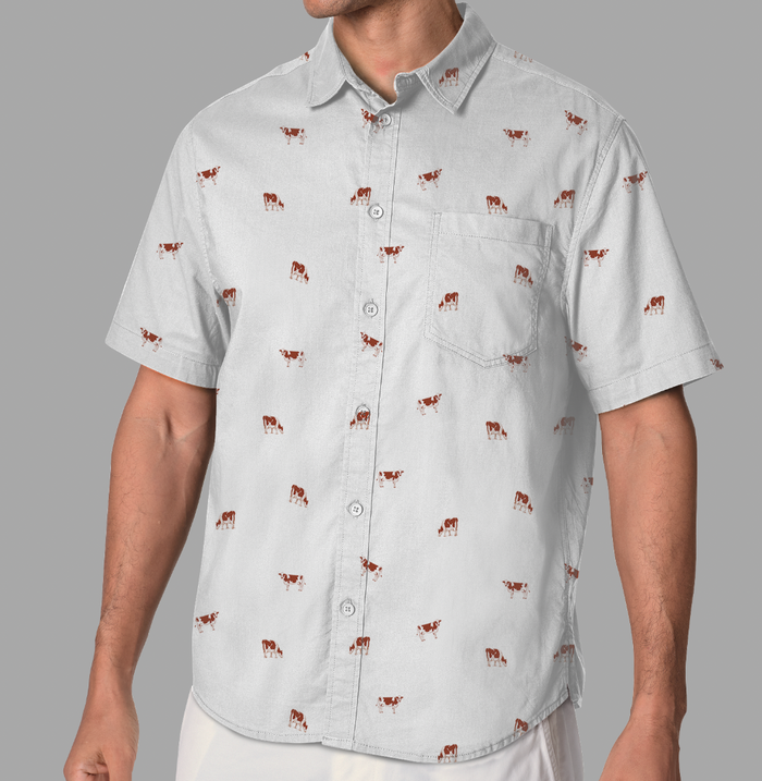 Ayrshires cattle icon pattern - Button Down Shirts for farmers