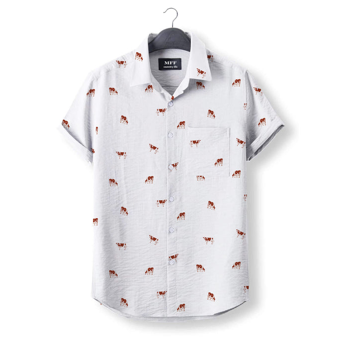 Ayrshires cattle icon pattern - Button Down Shirts for farmers