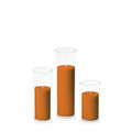 Baked Clay 5cm Pillar in 5.8cm Glass, Med - Set of 6
