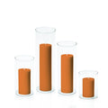 Baked Clay 5cm Pillar in 8cm Glass, Sm - Set of 6