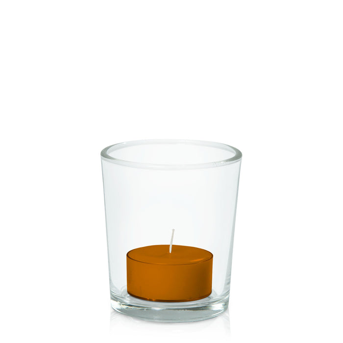 Baked Clay Tealight in Glass Votive Pack Pack of 24