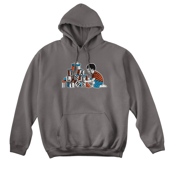 Baseline - Blockhead Hood (Charcoal/Red & Blue)