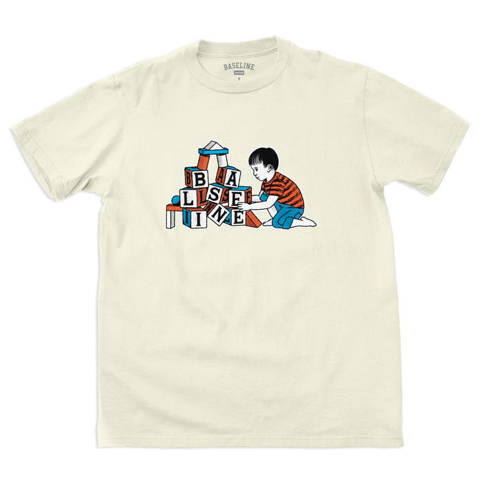 Baseline - Blockhead Tee (Ivory/Red & White)