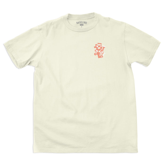 Baseline - Jazz Tee (Ivory/Salmon & White)
