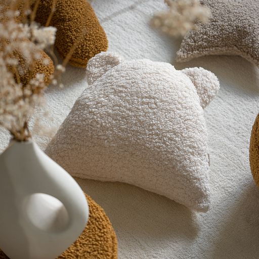 Bear Cream White Cushion - Rugs by Roo
