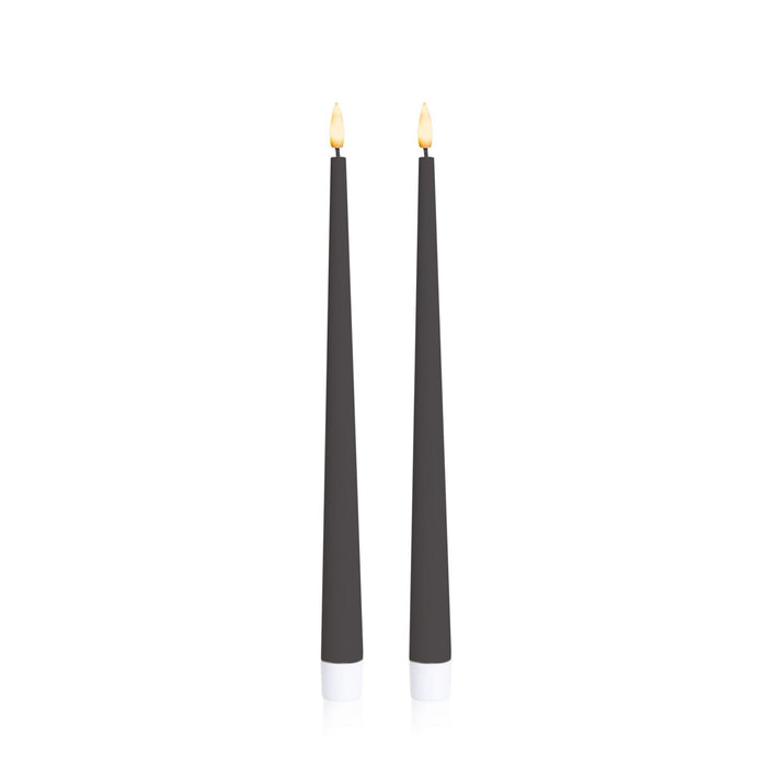 Black 31cm LED Taper Candles Pack of 2