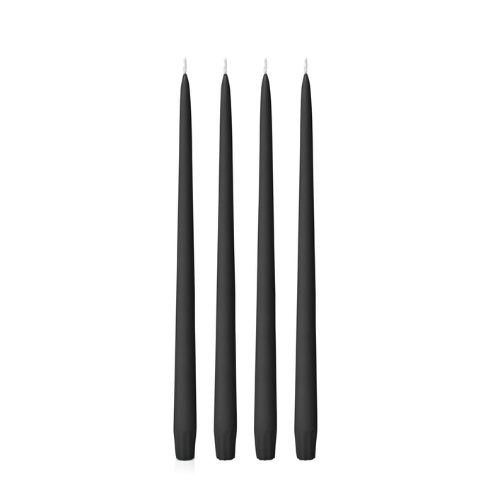 Black 35cm Taper Candles Pack of 4